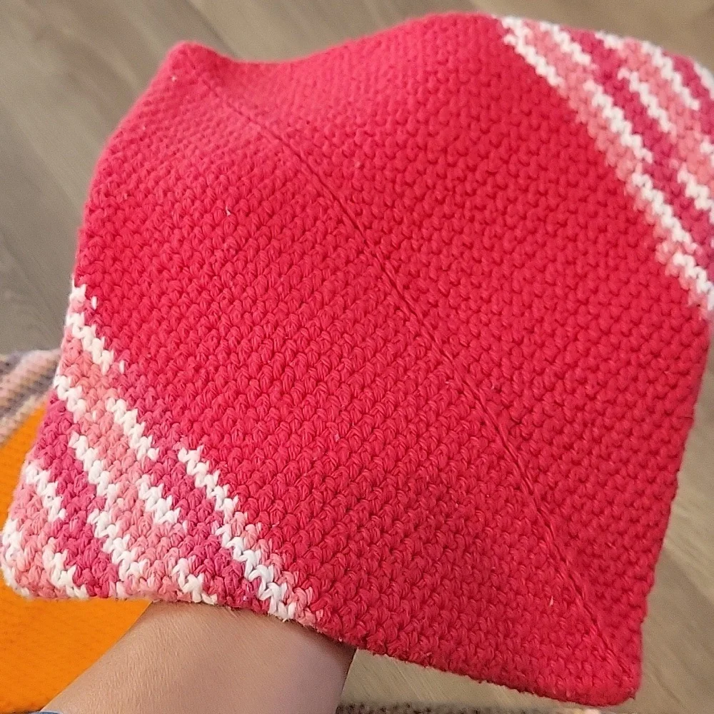 Handmade Potholders Colorful Knitted Set